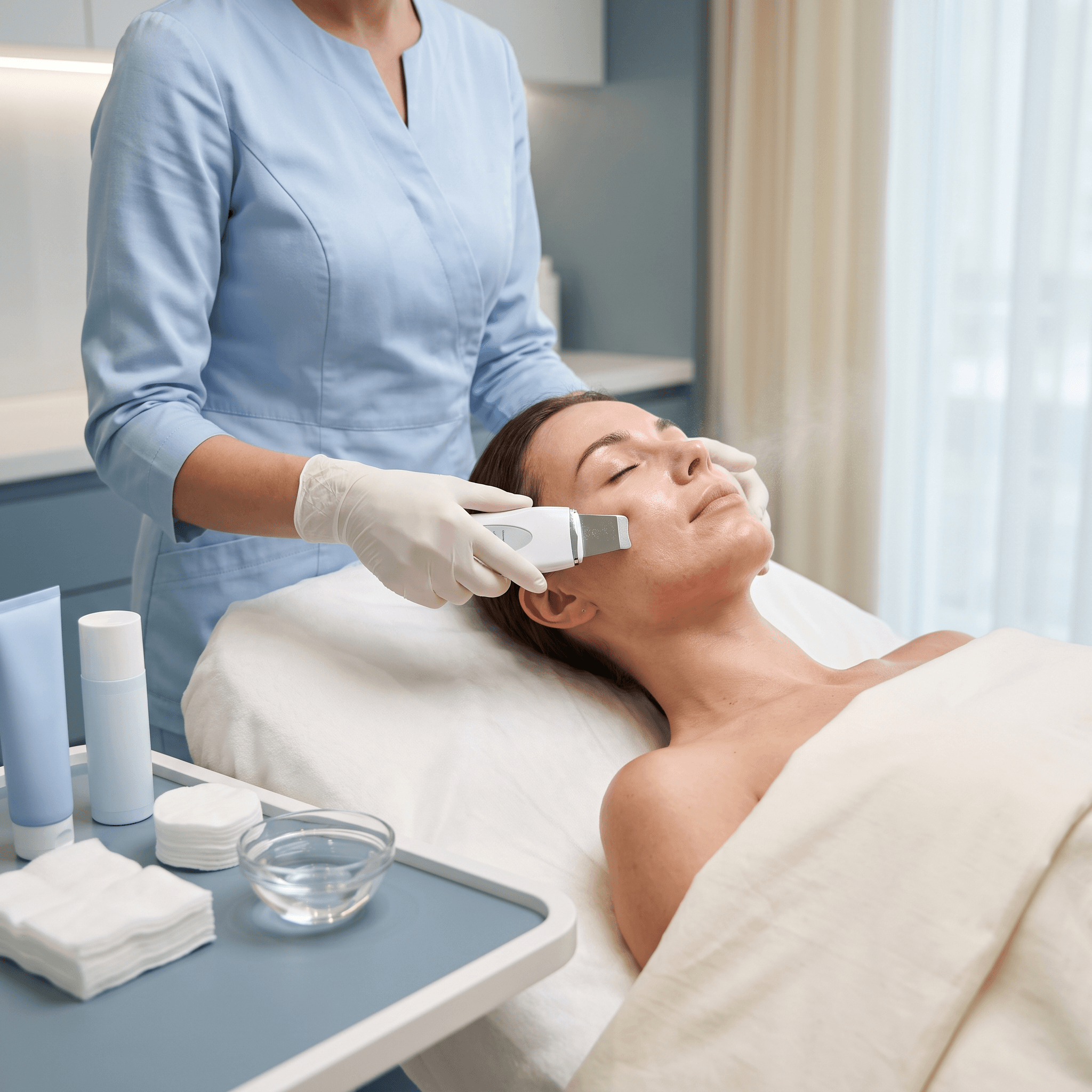 Professional facial cleansing treatment at VELÈ